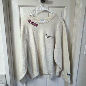 Koch Cream Sweater with Pink Embroidery